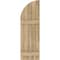 Ekena Millwork Americraft 5-Board (2 Batten) Wood Joined Board-n-Batten Shutters w/ Arch Top, ARW101BQ518X77UNH, PR ARW101BQ518X77UNH - alternate 9